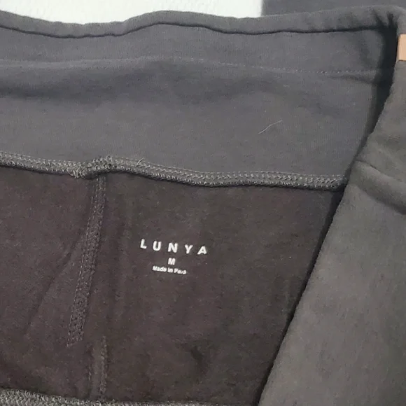 Lunya Pima Cotton Good In Bed  Wide Straight Leg Lounge Pants Taupe Brown Medium - Picture 4 of 12